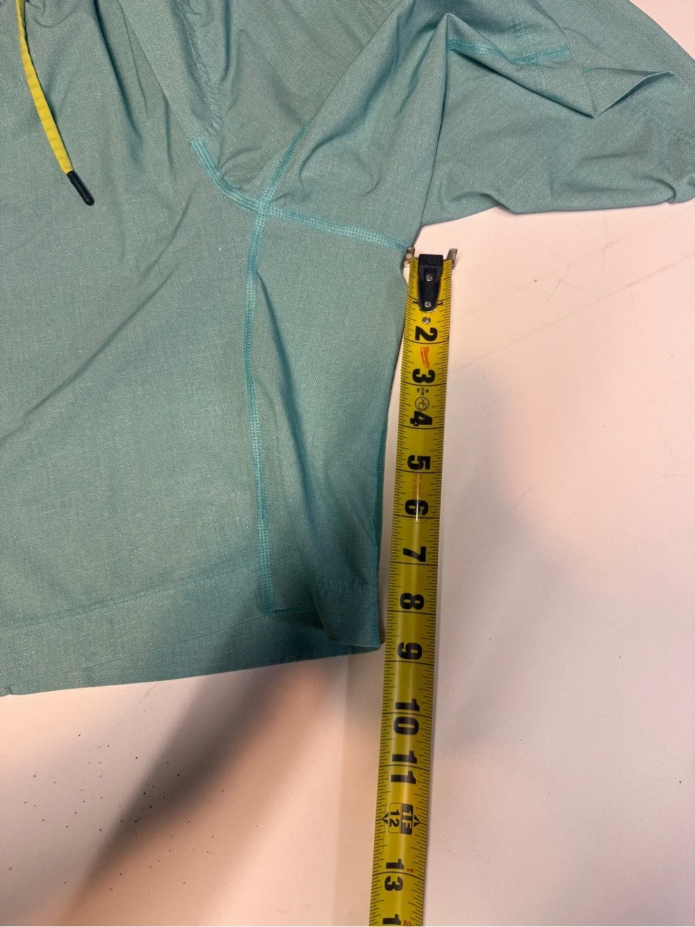 lululemon athletica Teal Athletic Shorts with Yellow Drawcord